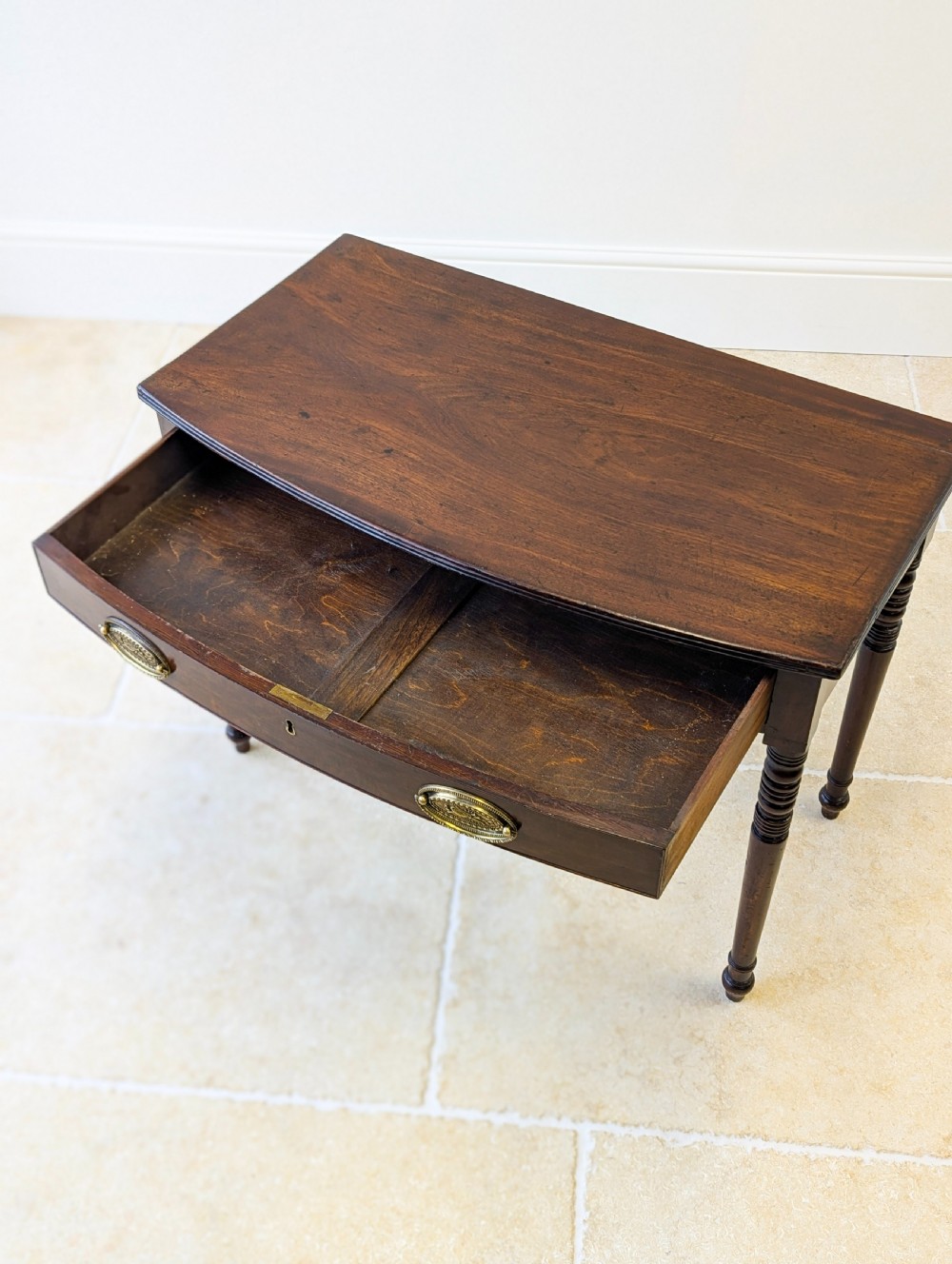 Antique Georgian Mahogany Bow-Front Writing Table c.1810 View VIII