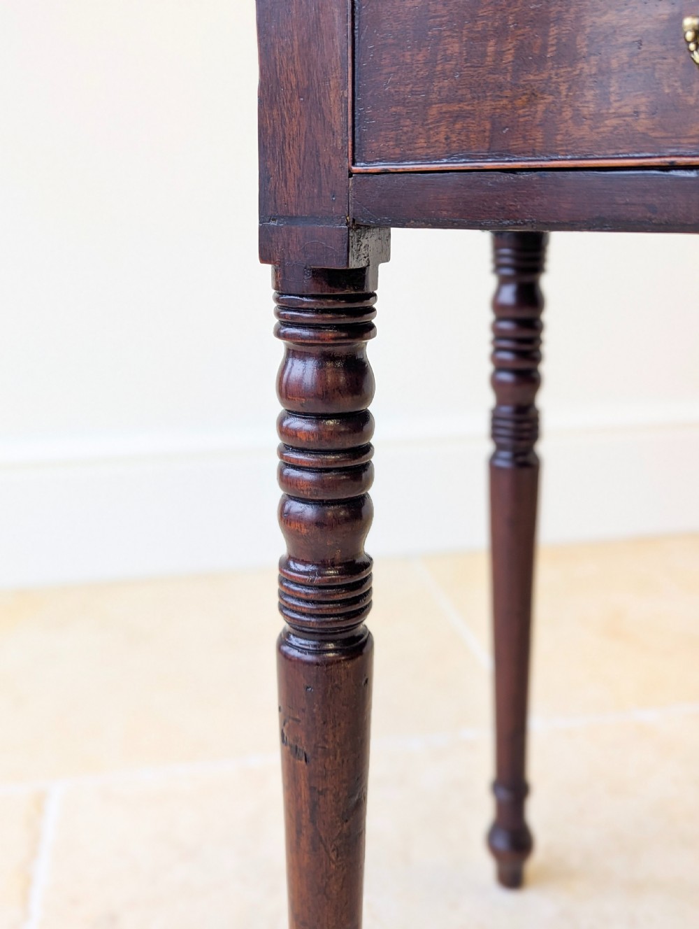Antique Georgian Mahogany Bow-Front Writing Table c.1810 View IX