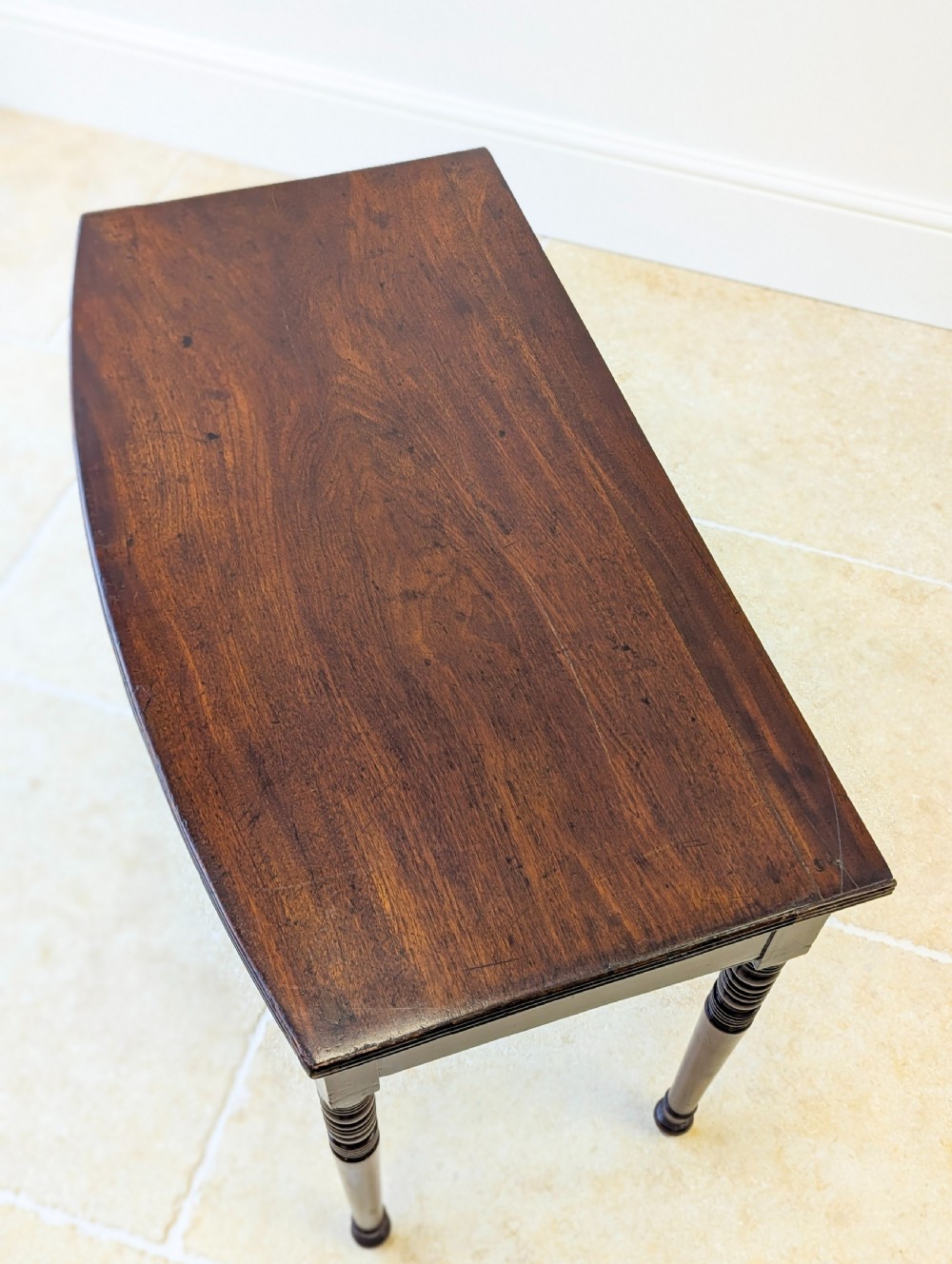 Antique Georgian Mahogany Bow-Front Writing Table c.1810 View XI