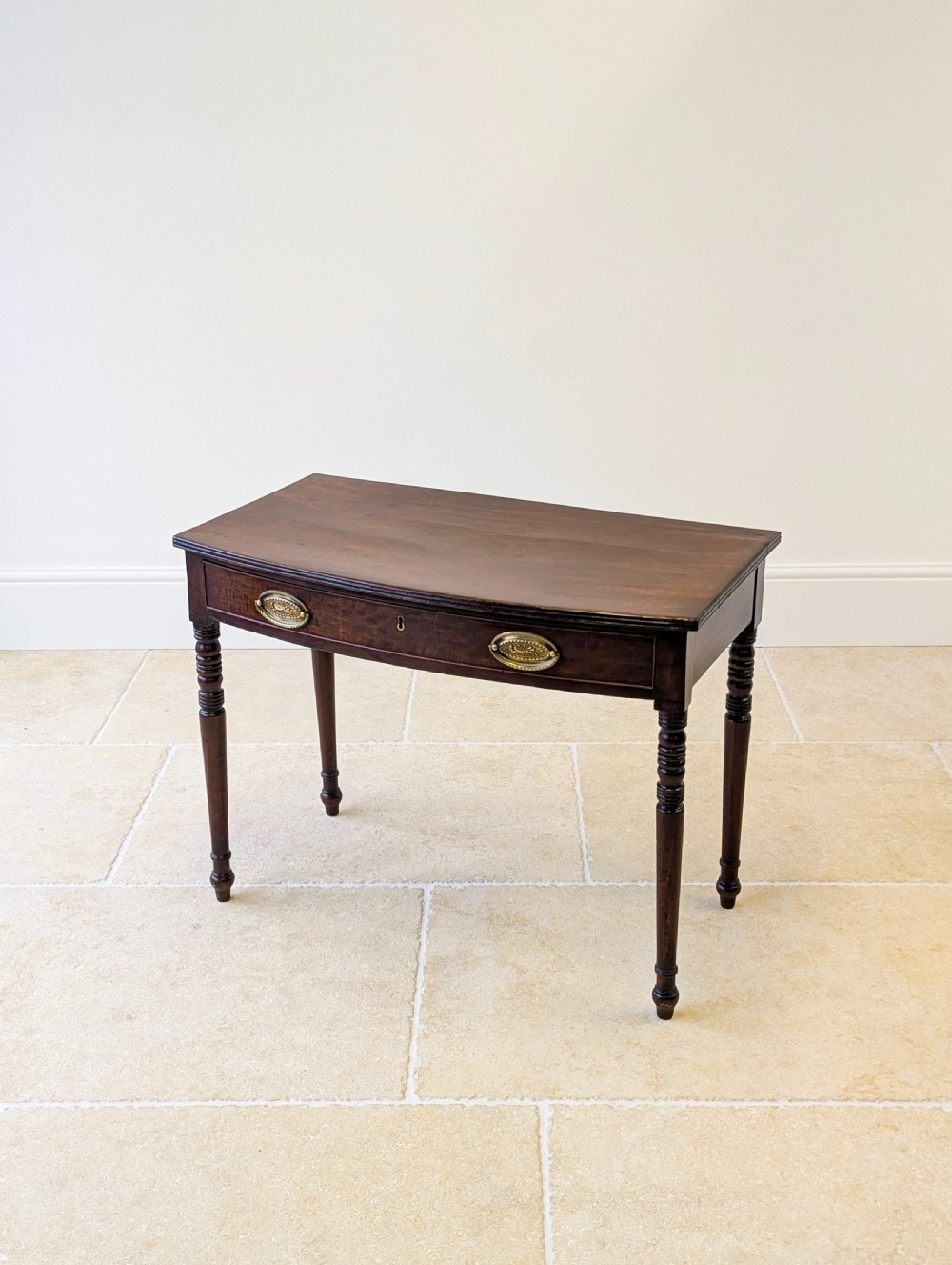 Antique Georgian Mahogany Bow-Front Writing Table c.1810 View XIV