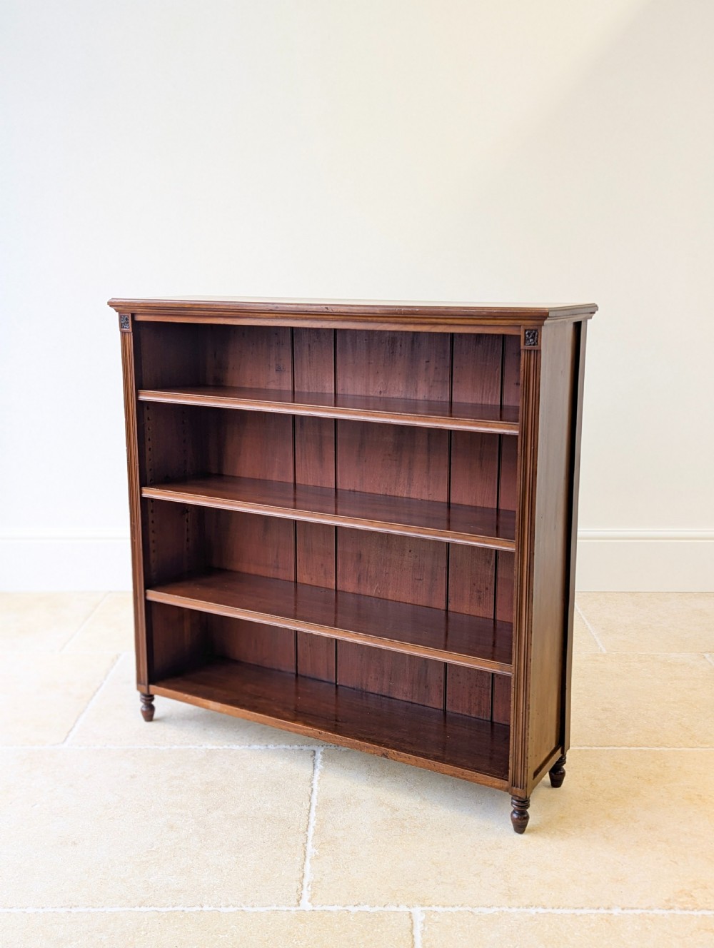 Antique Late Victorian Mahogany Open Bookcase c.1890 View VI