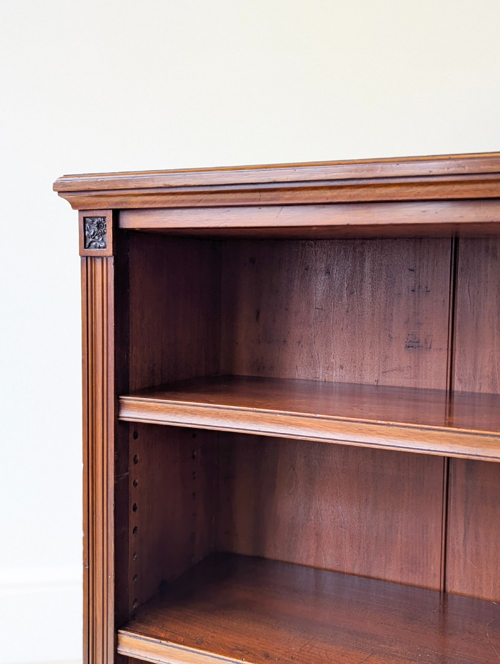 Antique Late Victorian Mahogany Open Bookcase c.1890 View X