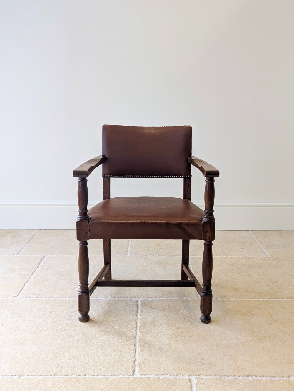 Antique Early 20th Century Oak Desk Chair c.1920 View II