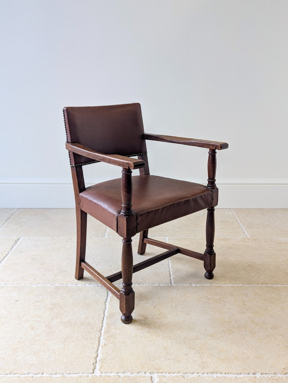 Antique Early 20th Century Oak Desk Chair c.1920 View IV