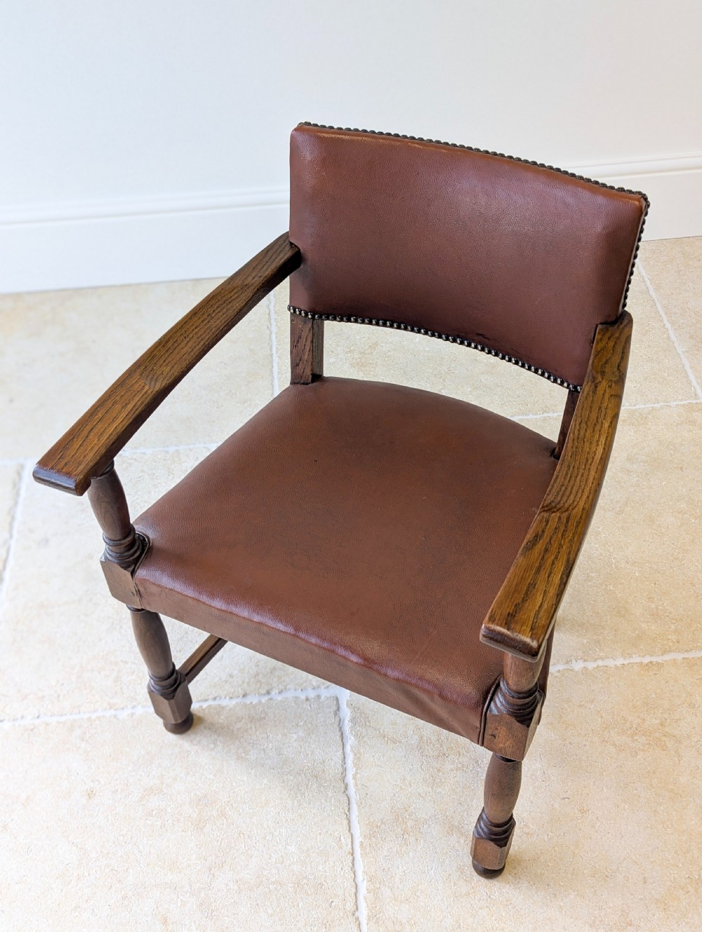 Antique Early 20th Century Oak Desk Chair c.1920 View V