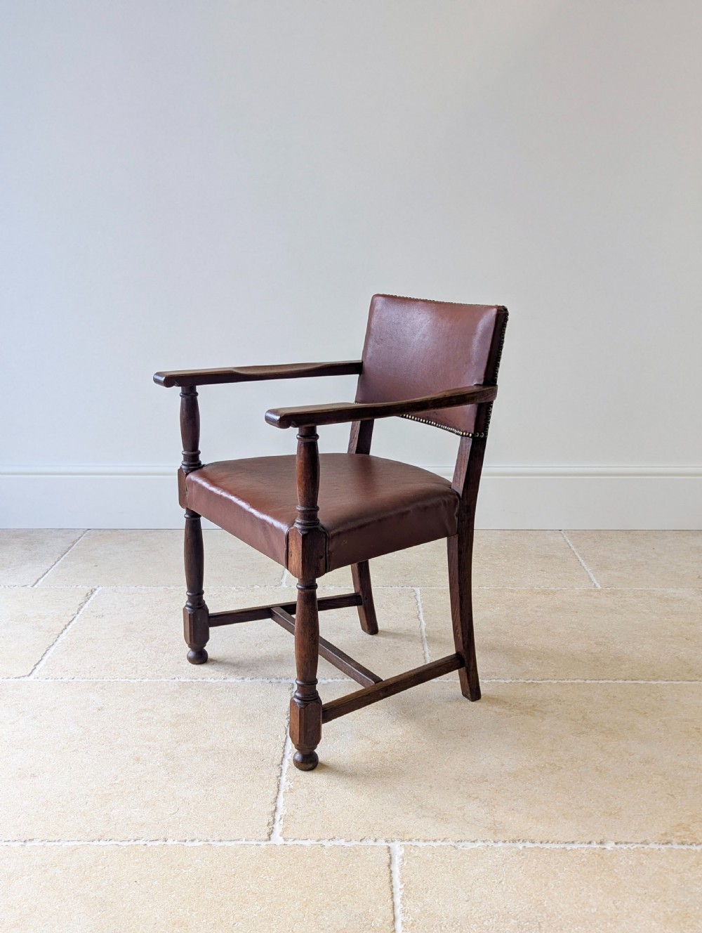 Antique Early 20th Century Oak Desk Chair c.1920 View VI
