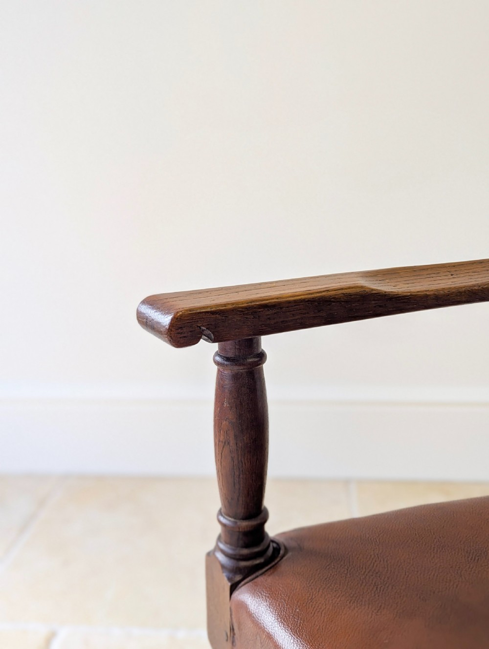 Antique Early 20th Century Oak Desk Chair c.1920 View VII