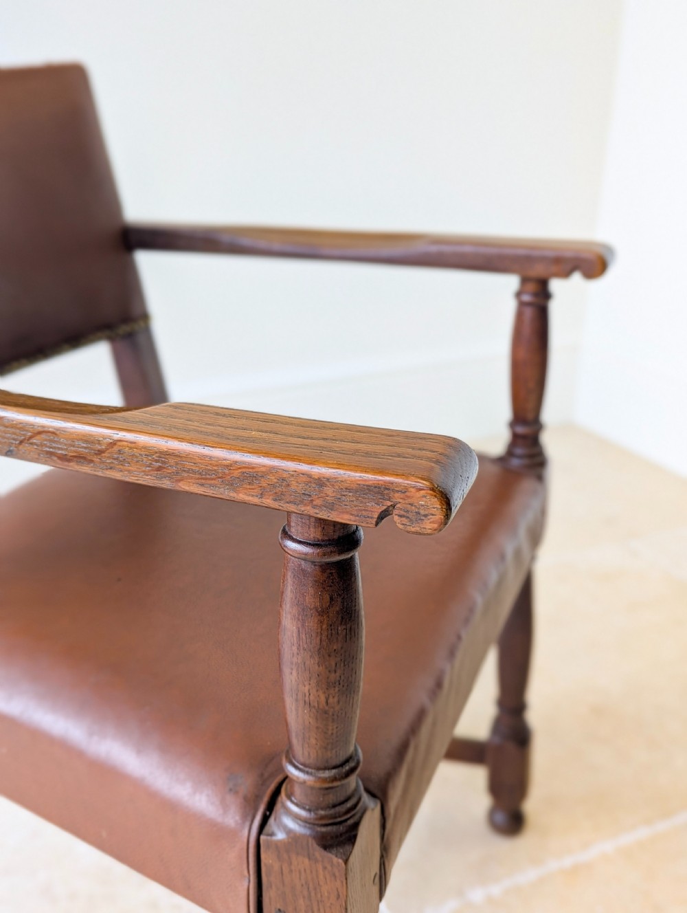 Antique Early 20th Century Oak Desk Chair c.1920 View IX