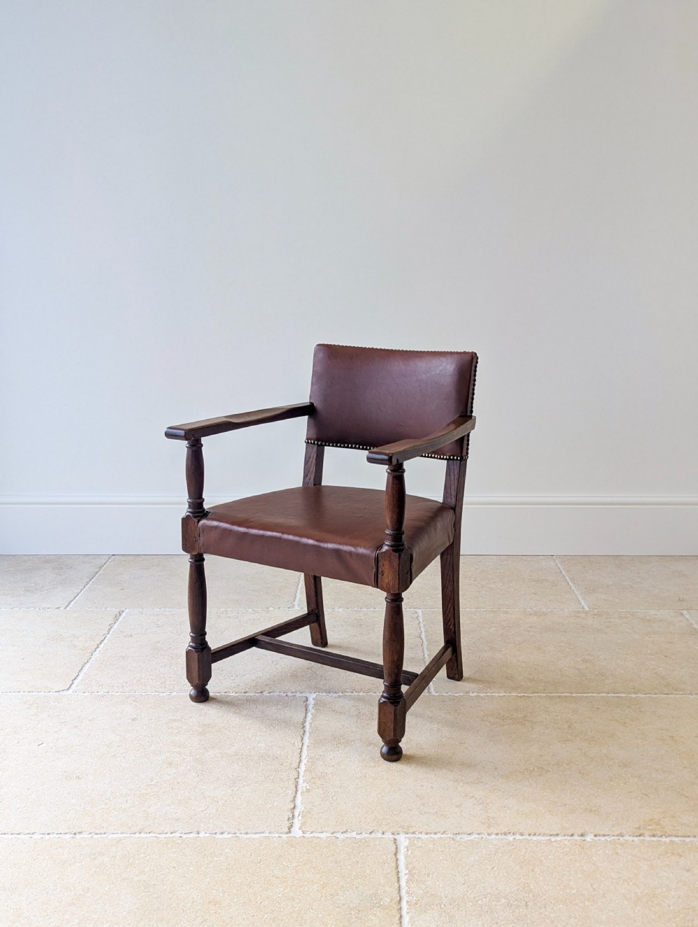 Antique Early 20th Century Oak Desk Chair c.1920 View X