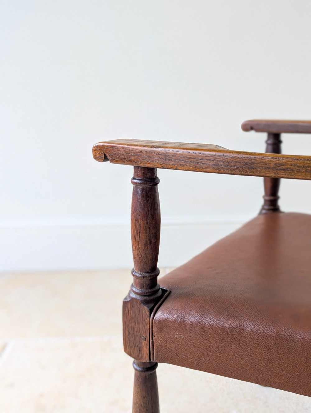 Antique Early 20th Century Oak Desk Chair c.1920 View XI