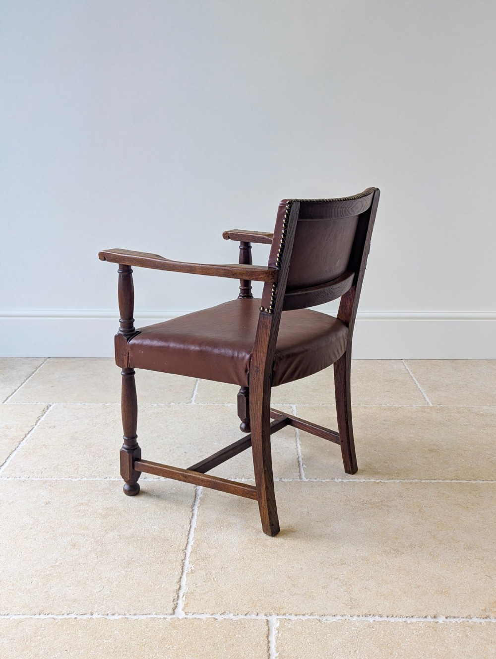 Antique Early 20th Century Oak Desk Chair c.1920 View XII