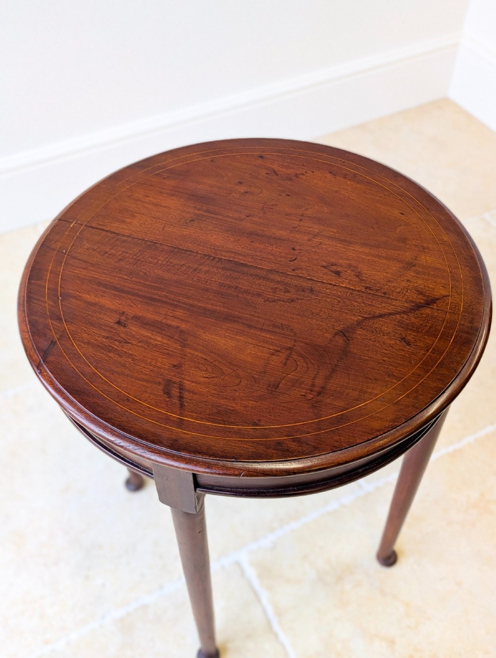Antique Edwardian Mahogany Circular Occasional Table c.1910 View VIII
