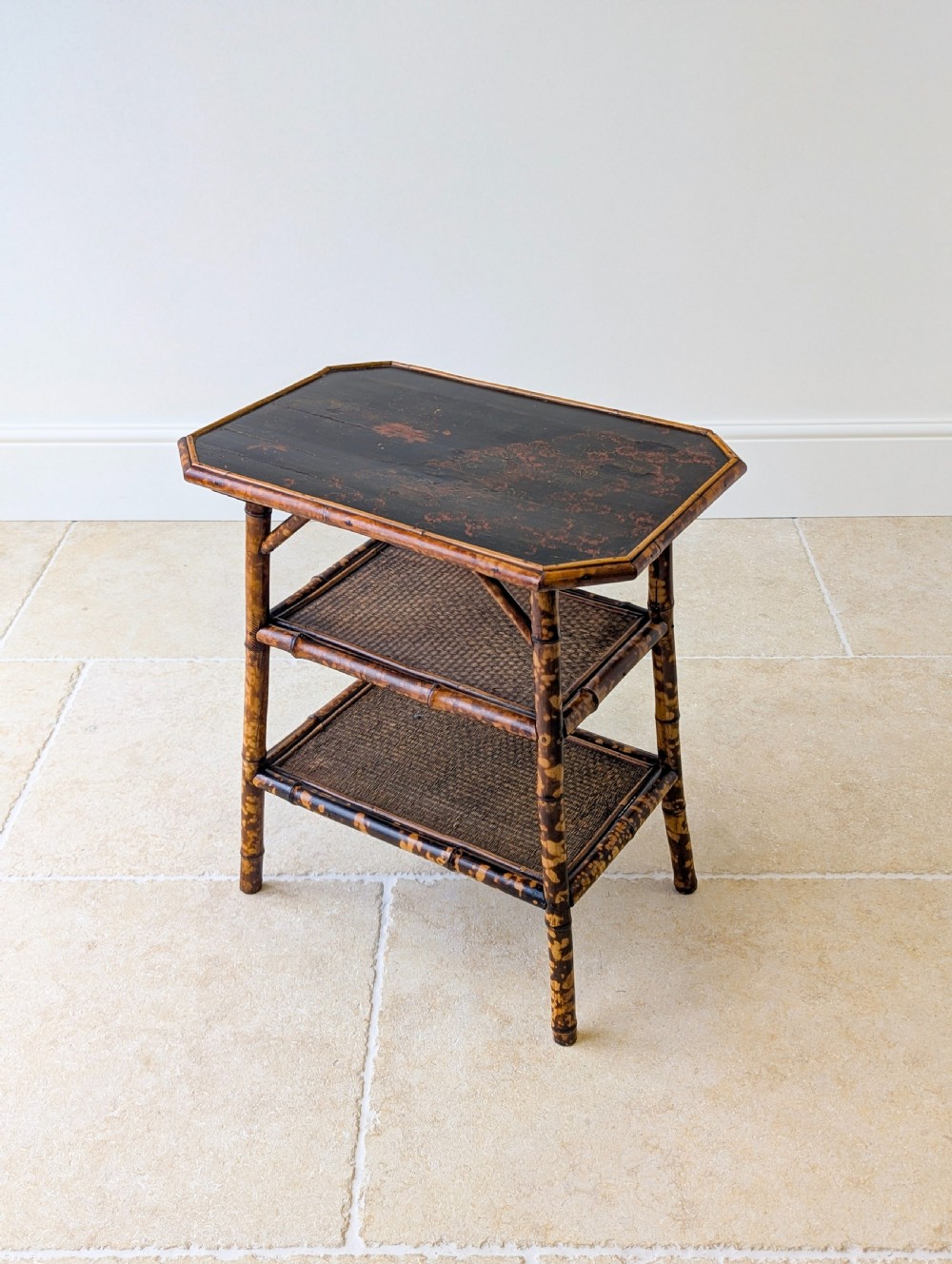 Antique Victorian Bamboo Three-Tier Occasional Table c.1890 View II