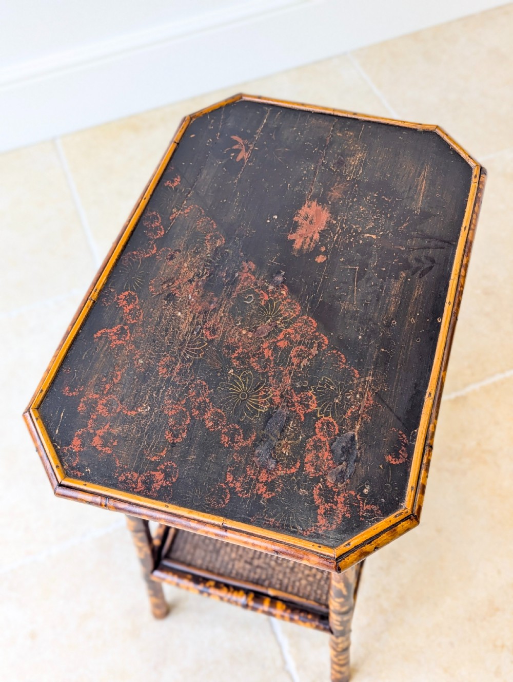 Antique Victorian Bamboo Three-Tier Occasional Table c.1890 View V