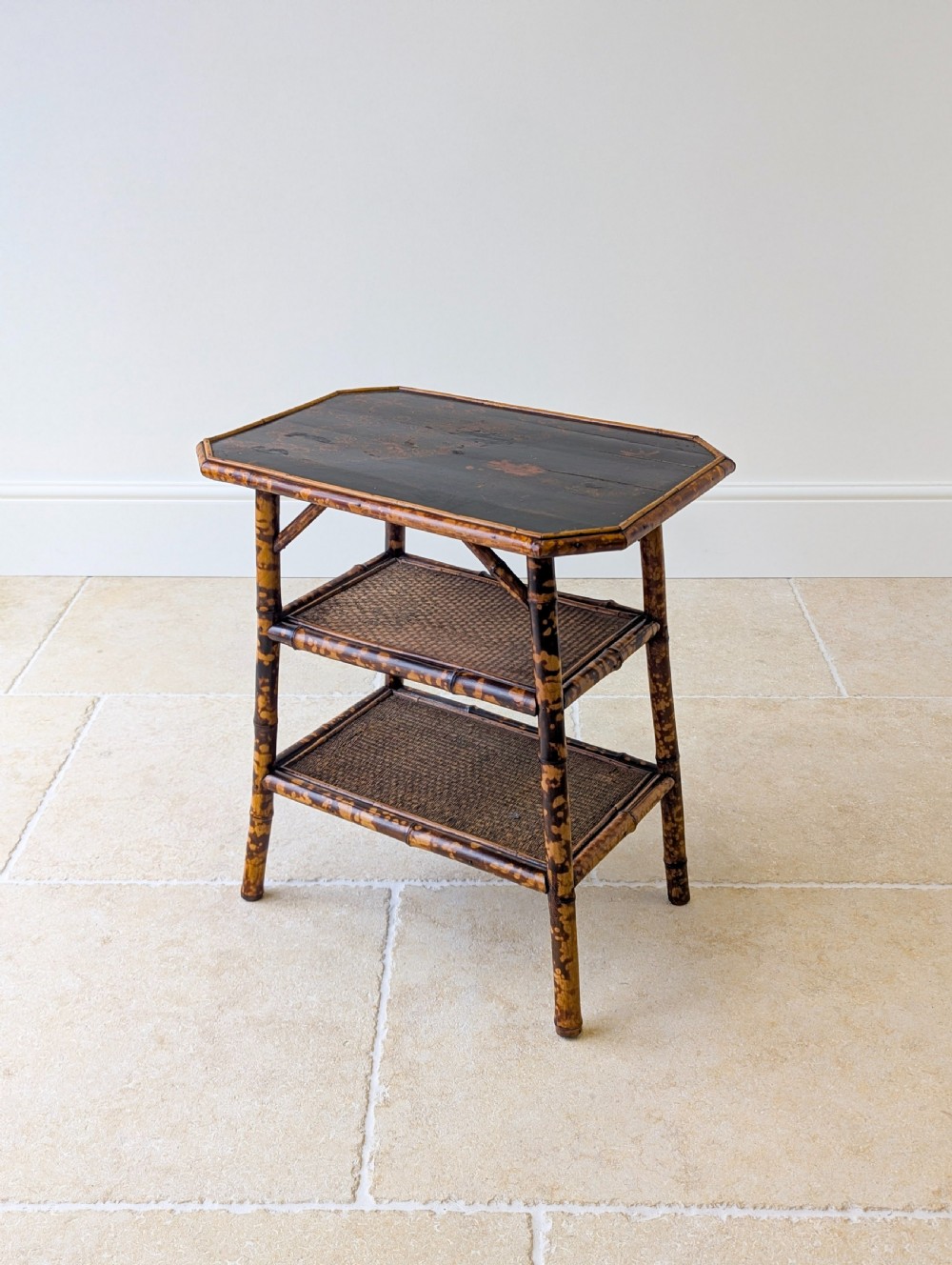 Antique Victorian Bamboo Three-Tier Occasional Table c.1890 View VIII