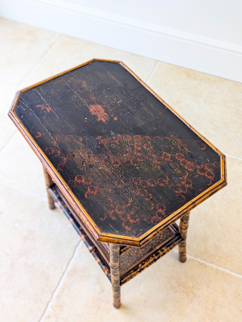 Antique Victorian Bamboo Three-Tier Occasional Table c.1890 View IX