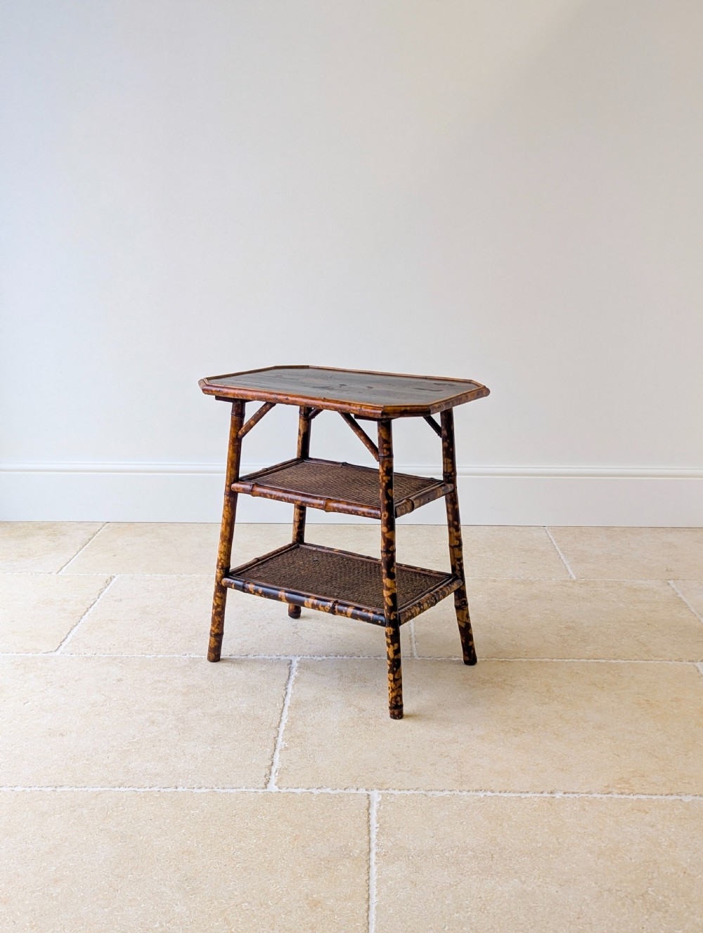 Antique Victorian Bamboo Three-Tier Occasional Table c.1890 View X