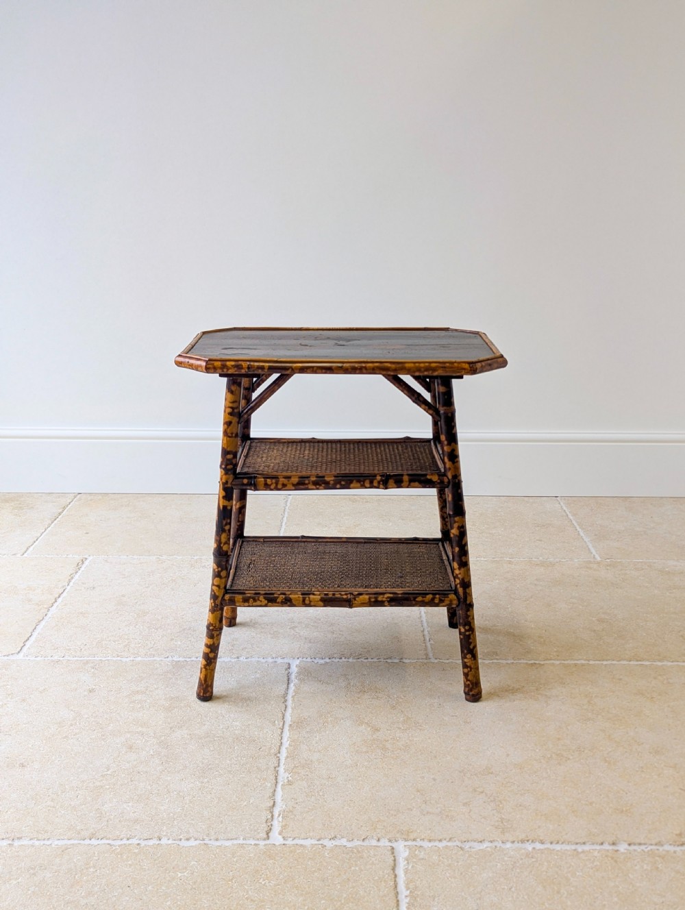 Antique Victorian Bamboo Three-Tier Occasional Table c.1890 View XI