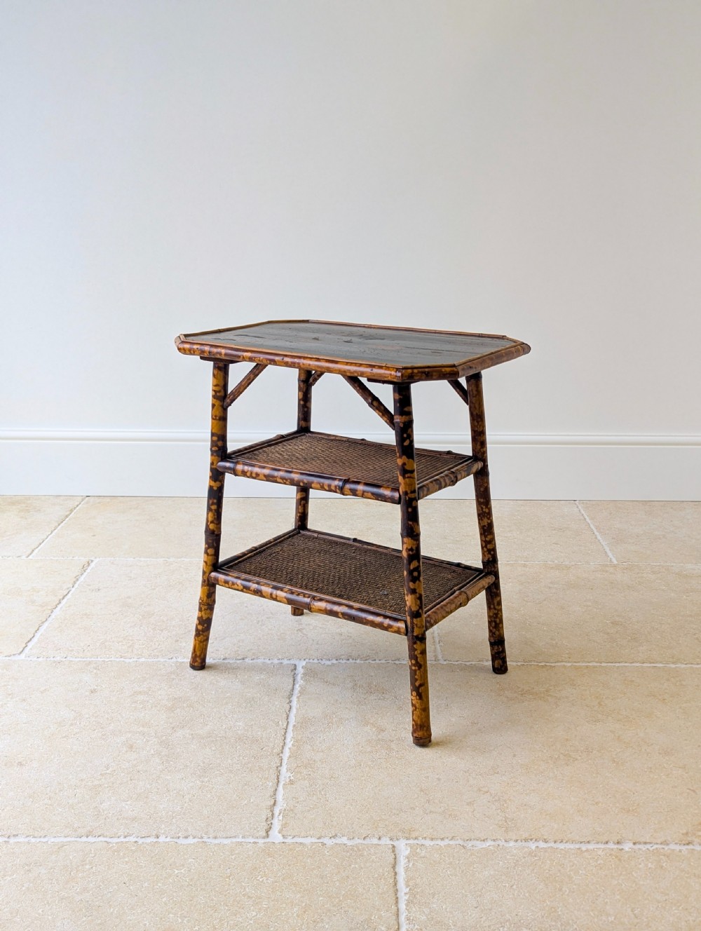 Antique Victorian Bamboo Three-Tier Occasional Table c.1890 View XII
