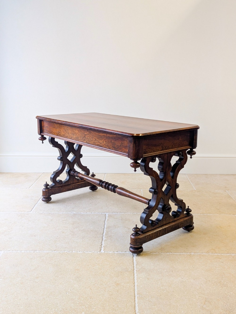 Antique Victorian Rosewood Library Table c.1870 View IV