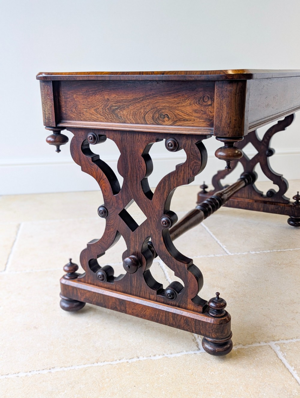 Antique Victorian Rosewood Library Table c.1870 View VII