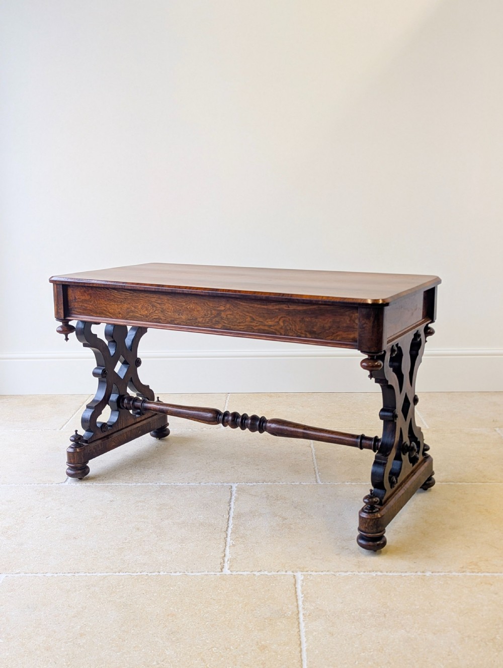 Antique Victorian Rosewood Library Table c.1870 View VIII