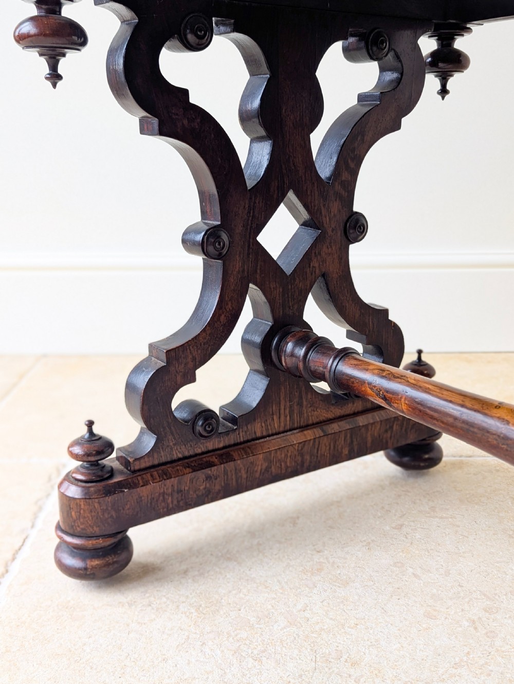 Antique Victorian Rosewood Library Table c.1870 View IX