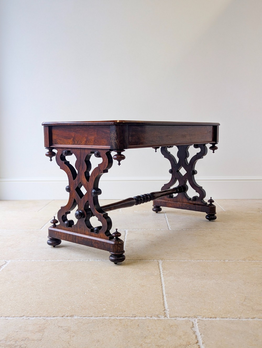 Antique Victorian Rosewood Library Table c.1870 View XII
