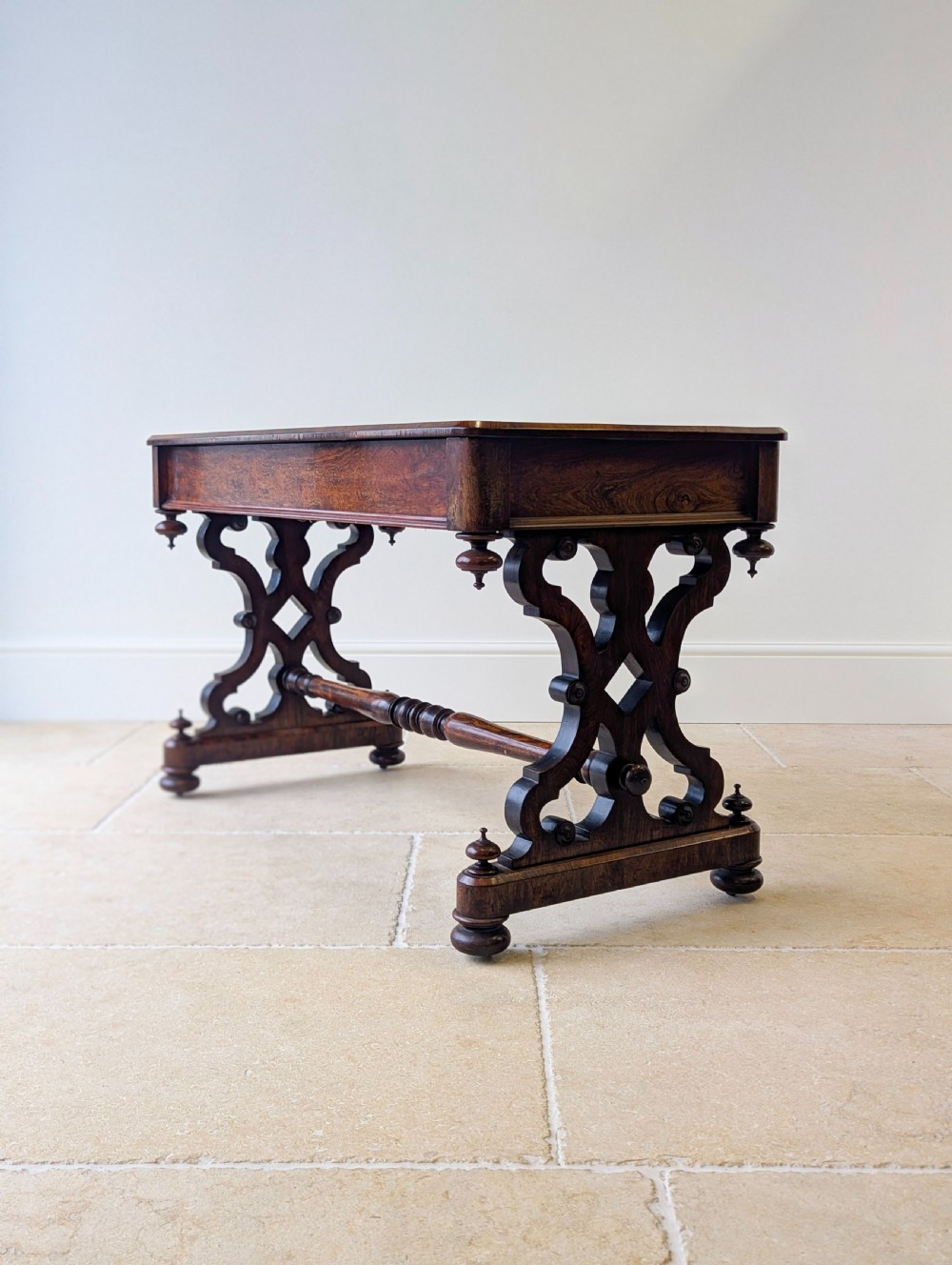 Antique Victorian Rosewood Library Table c.1870 View XIV