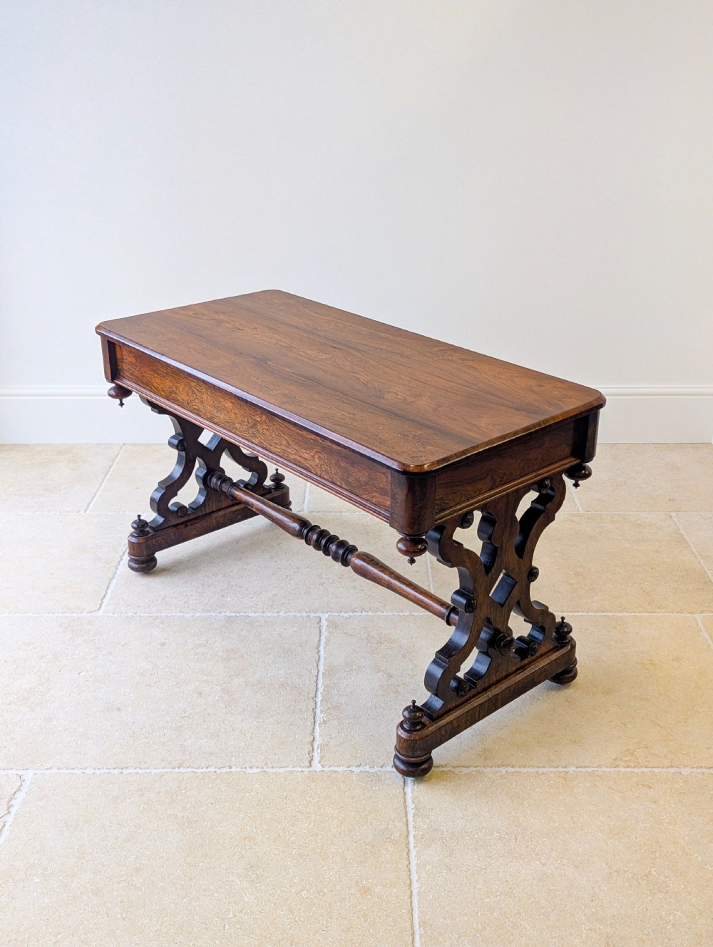 Antique Victorian Rosewood Library Table c.1870 View XV