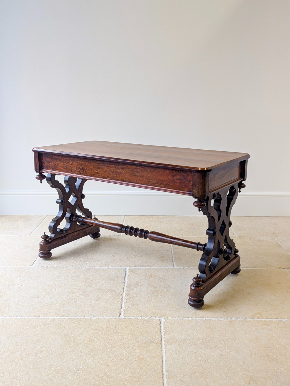 Antique Victorian Rosewood Library Table c.1870 View XVII