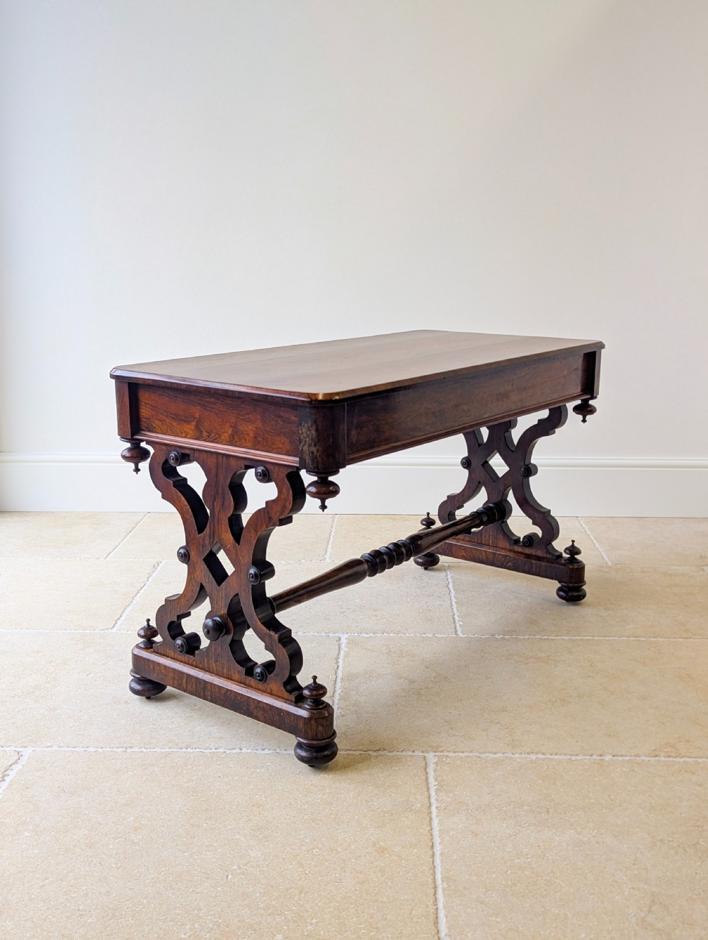 Antique Victorian Rosewood Library Table c.1870 View XVIII