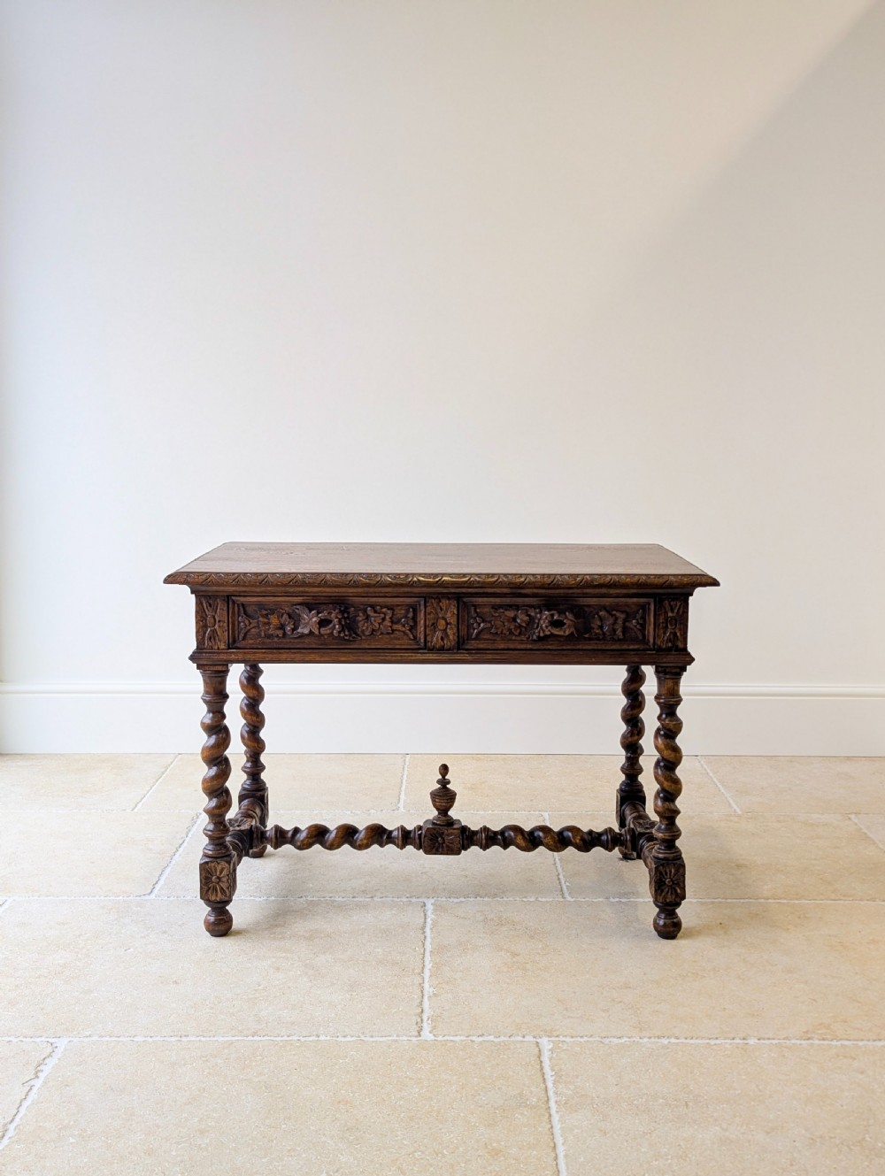 Antique Victorian Carved Oak Library Table c.1890 View VI