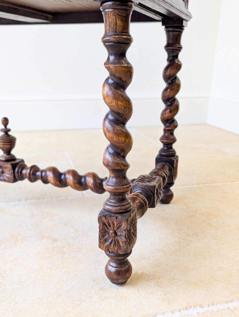 Antique Victorian Carved Oak Library Table c.1890 View XIII