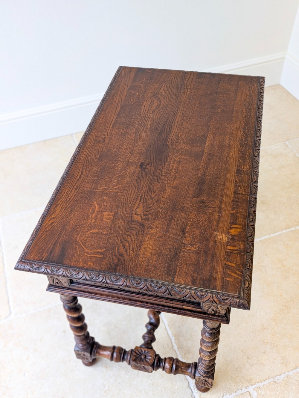 Antique Victorian Carved Oak Library Table c.1890 View XV