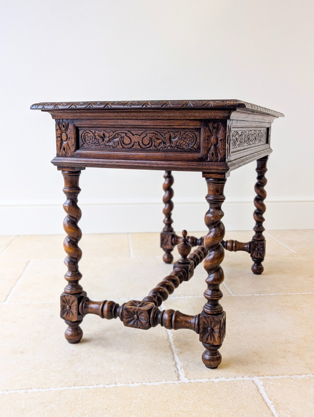 Antique Victorian Carved Oak Library Table c.1890 View XVIII