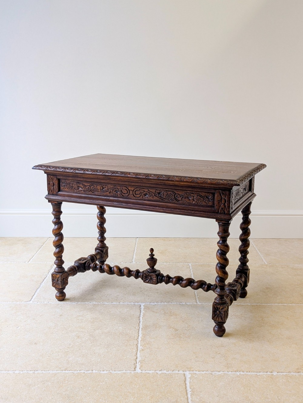 Antique Victorian Carved Oak Library Table c.1890 View XX