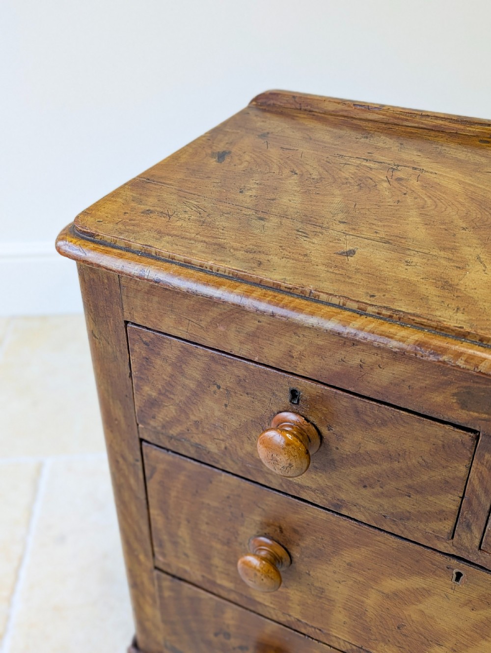 Antique Victorian Scumbled Pine Chest of Drawers c.1860 View X