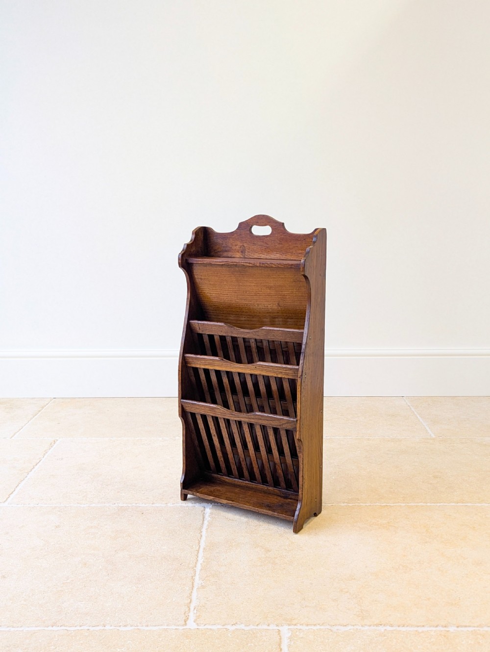 Antique Early 20th Century Oak Magazine and Newspaper Rack c.1920