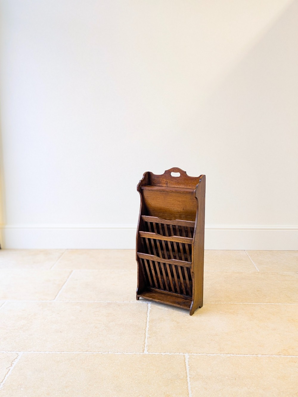 Antique Early 20th Century Oak Magazine and Newspaper Rack c.1920 View VIII