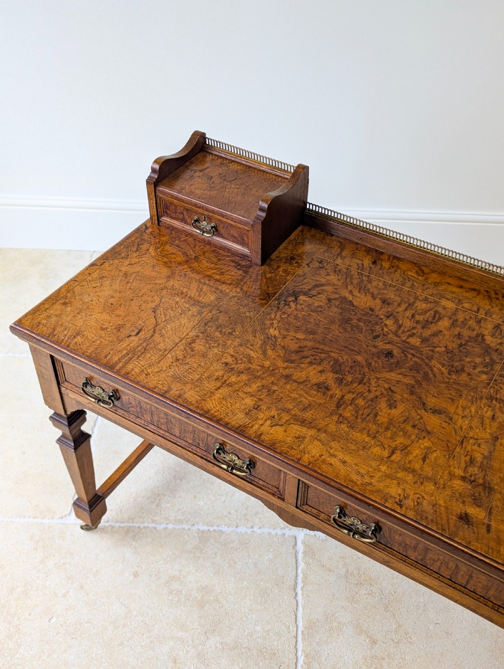 Antique Edwardian Pollard Oak Writing Table c.1910 View II