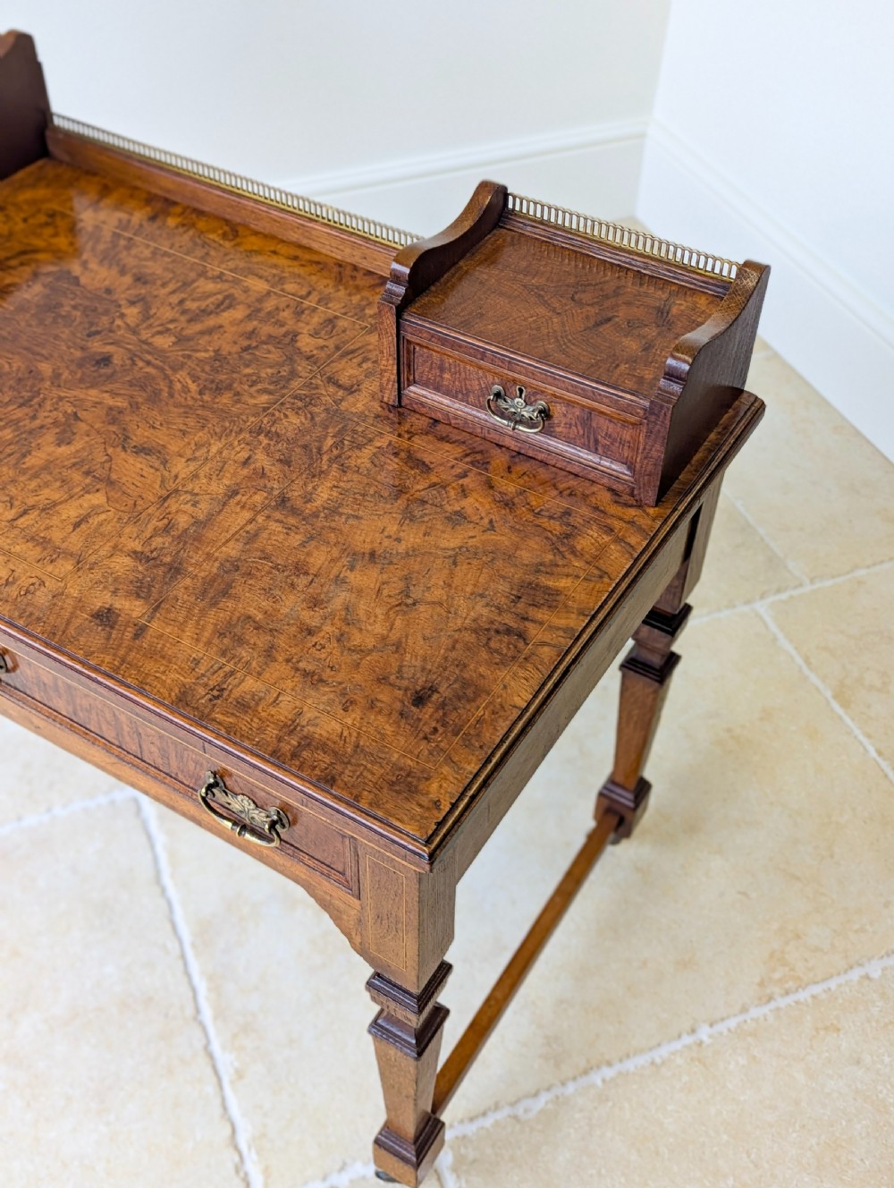 Antique Edwardian Pollard Oak Writing Table c.1910 View X