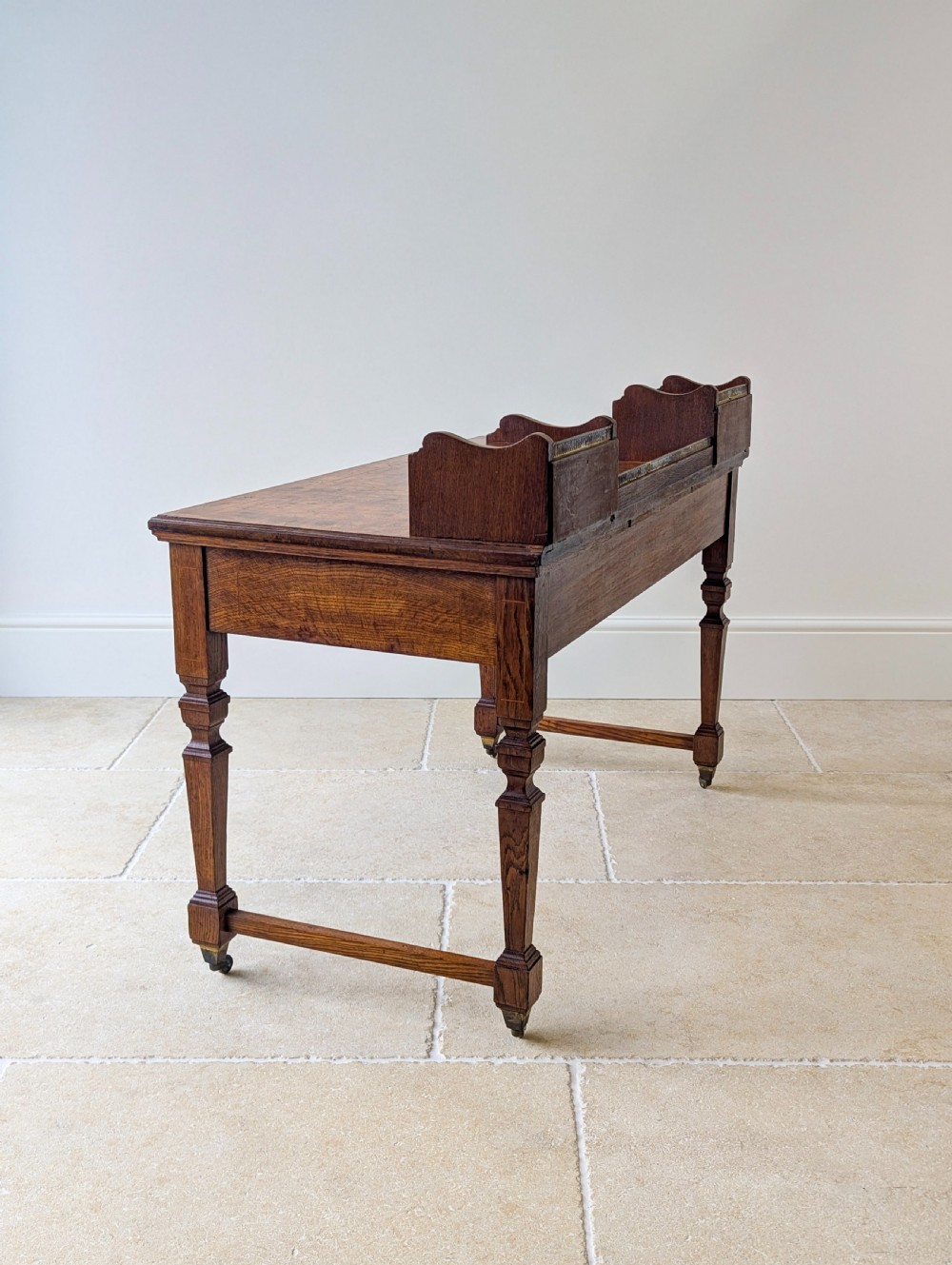 Antique Edwardian Pollard Oak Writing Table c.1910 View XX