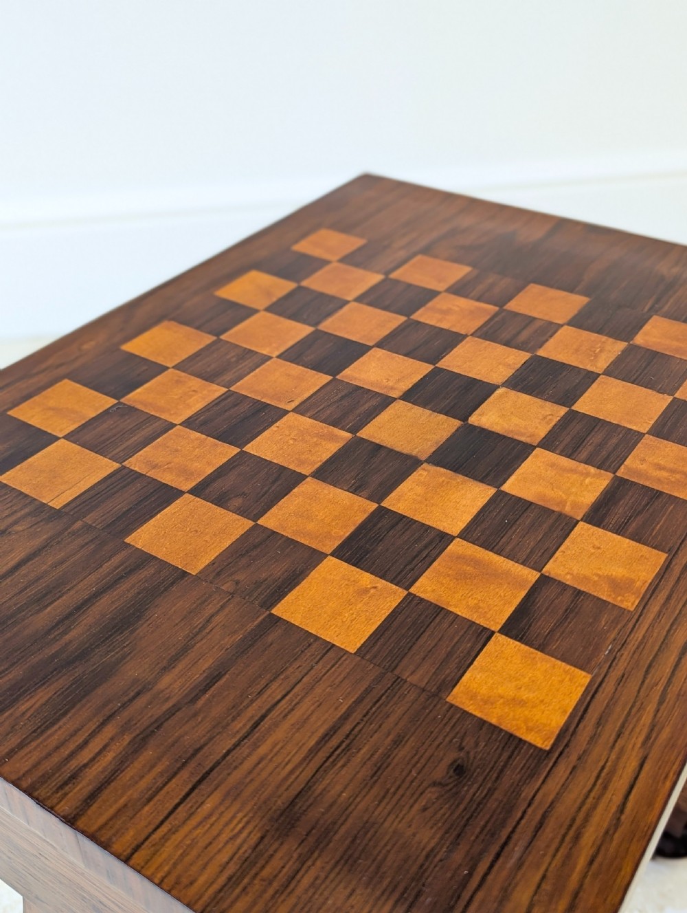 Antique Victorian Rosewood Games Table with Chess Table Top c.1890 View XIII
