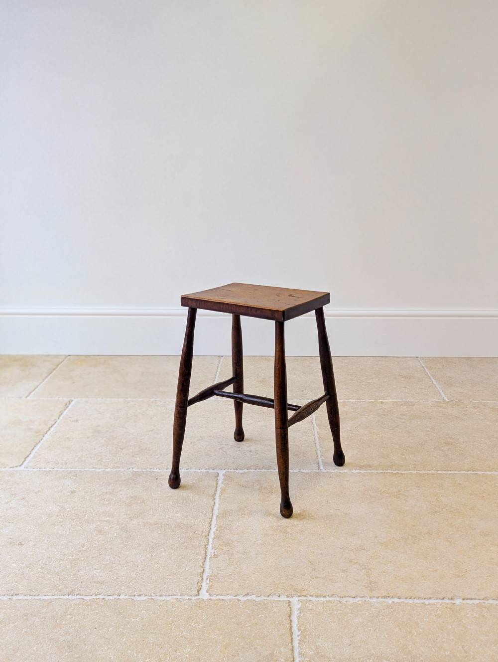 Antique Early 19th Century Georgian Elm and Ash Country Stool