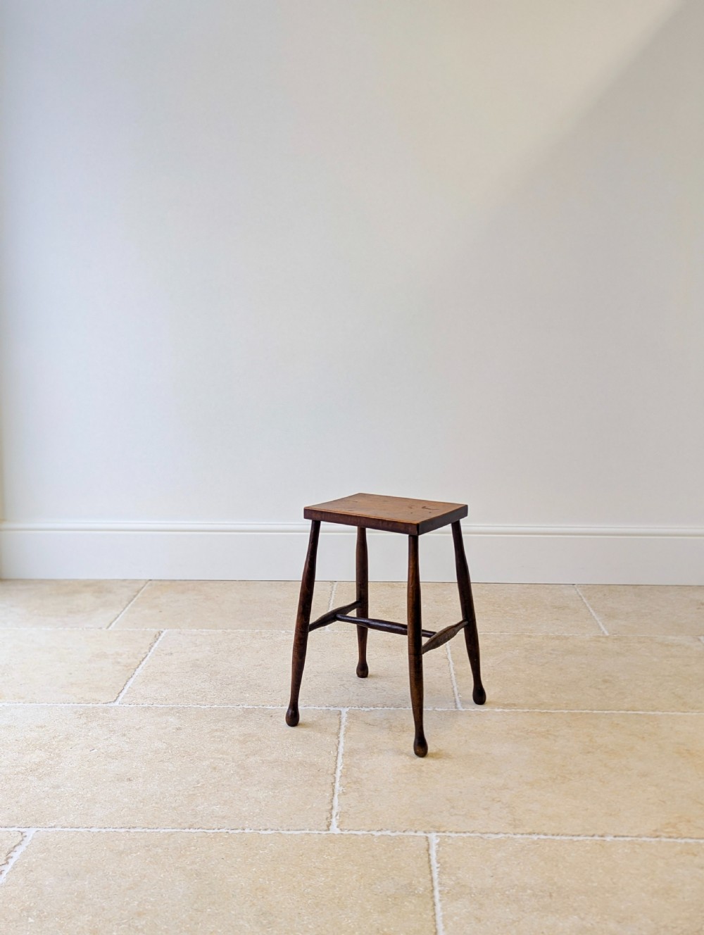 Antique Early 19th Century Georgian Elm and Ash Country Stool View IV