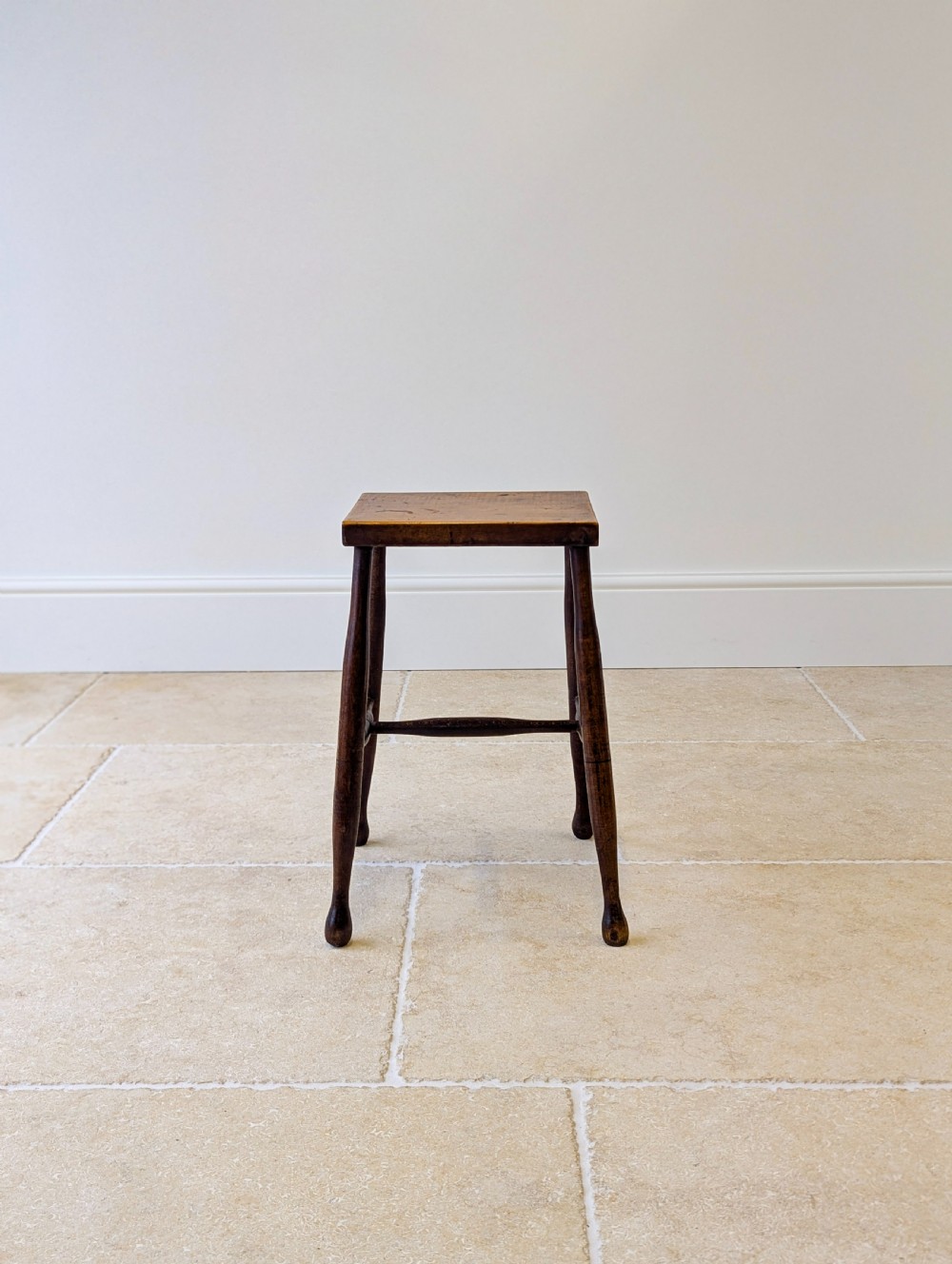 Antique Early 19th Century Georgian Elm and Ash Country Stool View VI