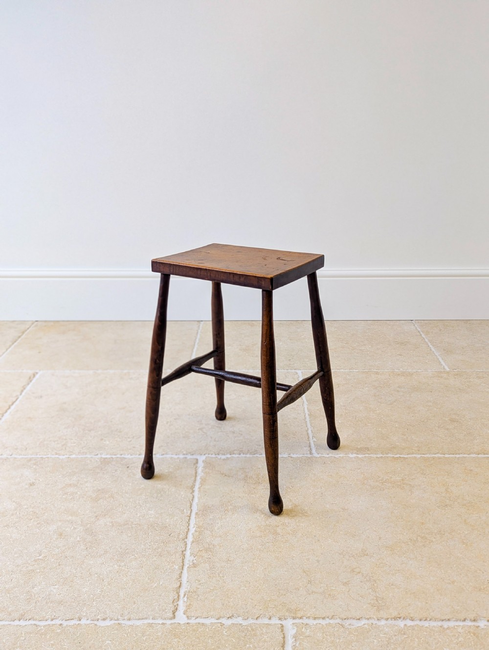 Antique Early 19th Century Georgian Elm and Ash Country Stool View VII