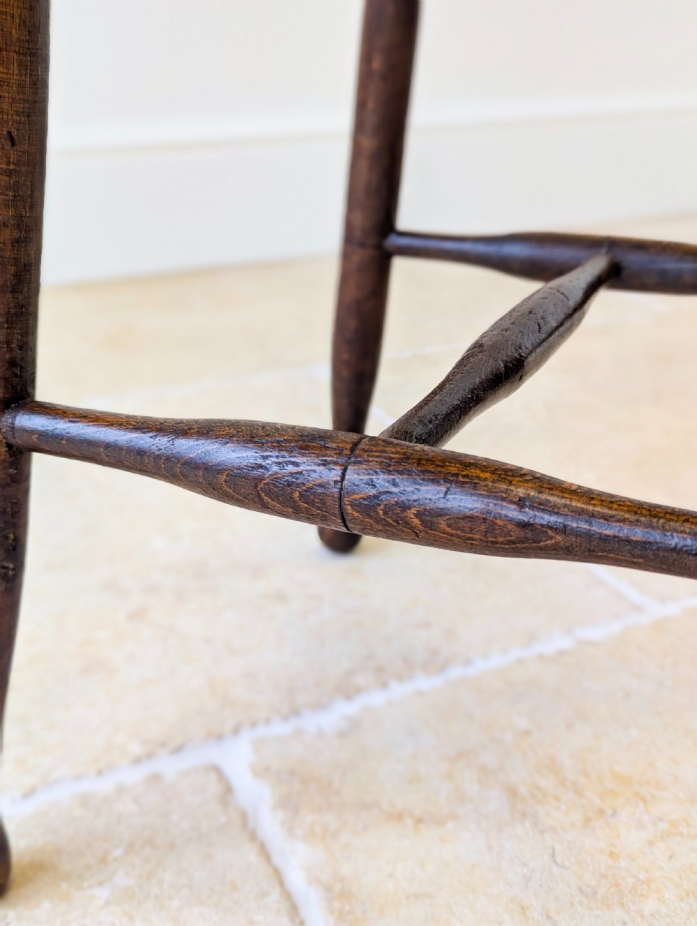 Antique Early 19th Century Georgian Elm and Ash Country Stool View X