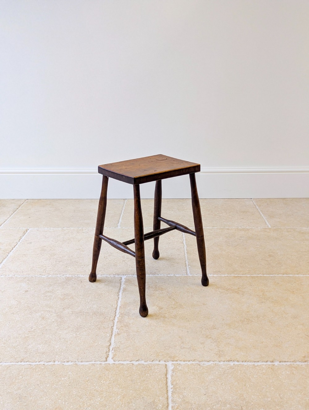 Antique Early 19th Century Georgian Elm and Ash Country Stool View XI